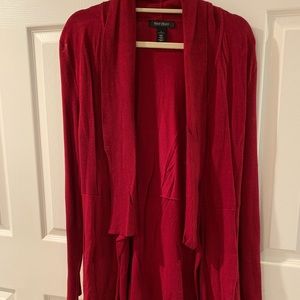 Red cardigan sweater from White House and Black Market.